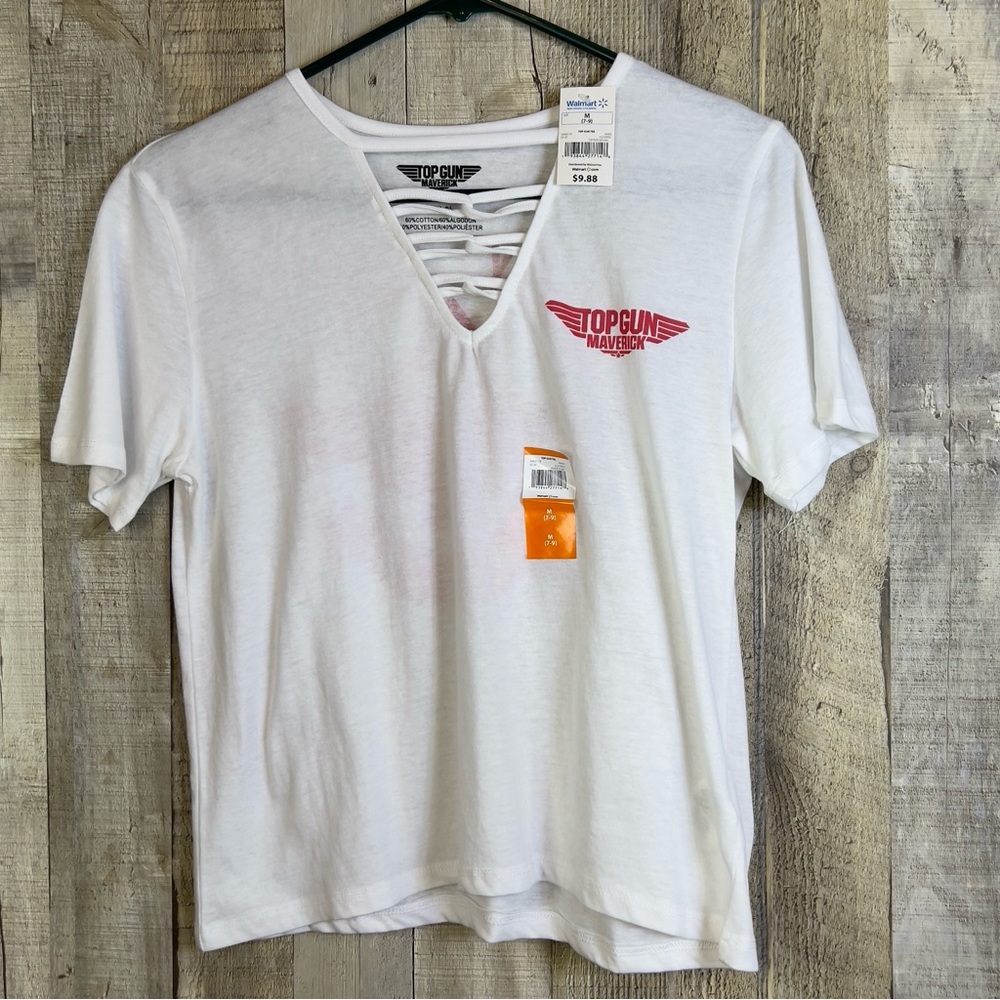 Top Gun Maverick (Paramount Pictures) Fly Girl Short Sleeve White T-Shir…